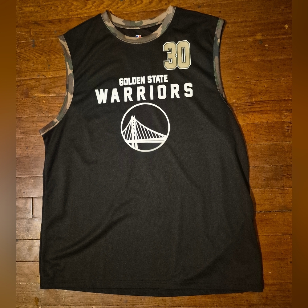 NBA Golden State Warriors Steph Curry Black Camouflage-Trim Mens Sz XL Jersey